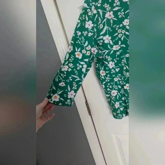 Croft And Barrow Three-Quarter Sleeve Women's Top Size Lg Floral Boat Neck (EUC) - Picture 5 of 12